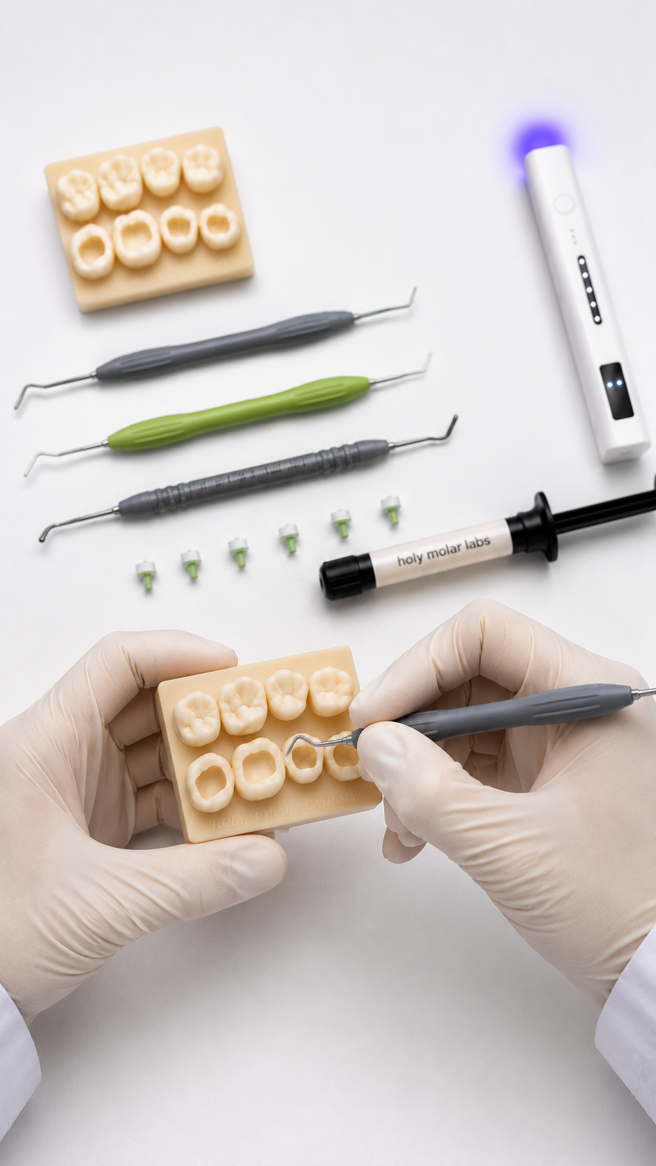 Complete Restorative Practice Kit-Models, Composite, Curing Lamp & Instruments Included