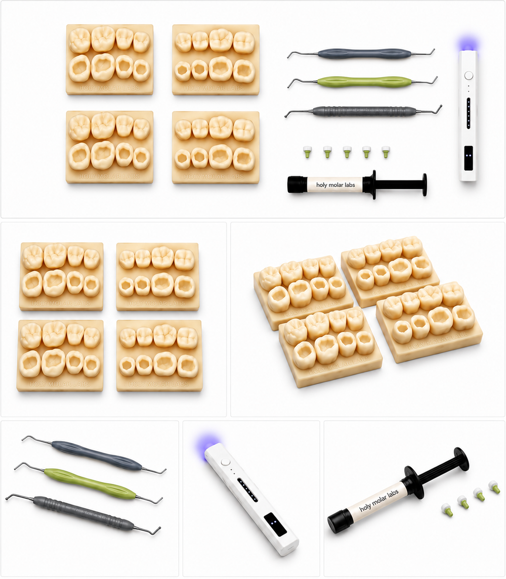 Complete Restorative Practice Kit-Models, Composite, Curing Lamp & Instruments Included