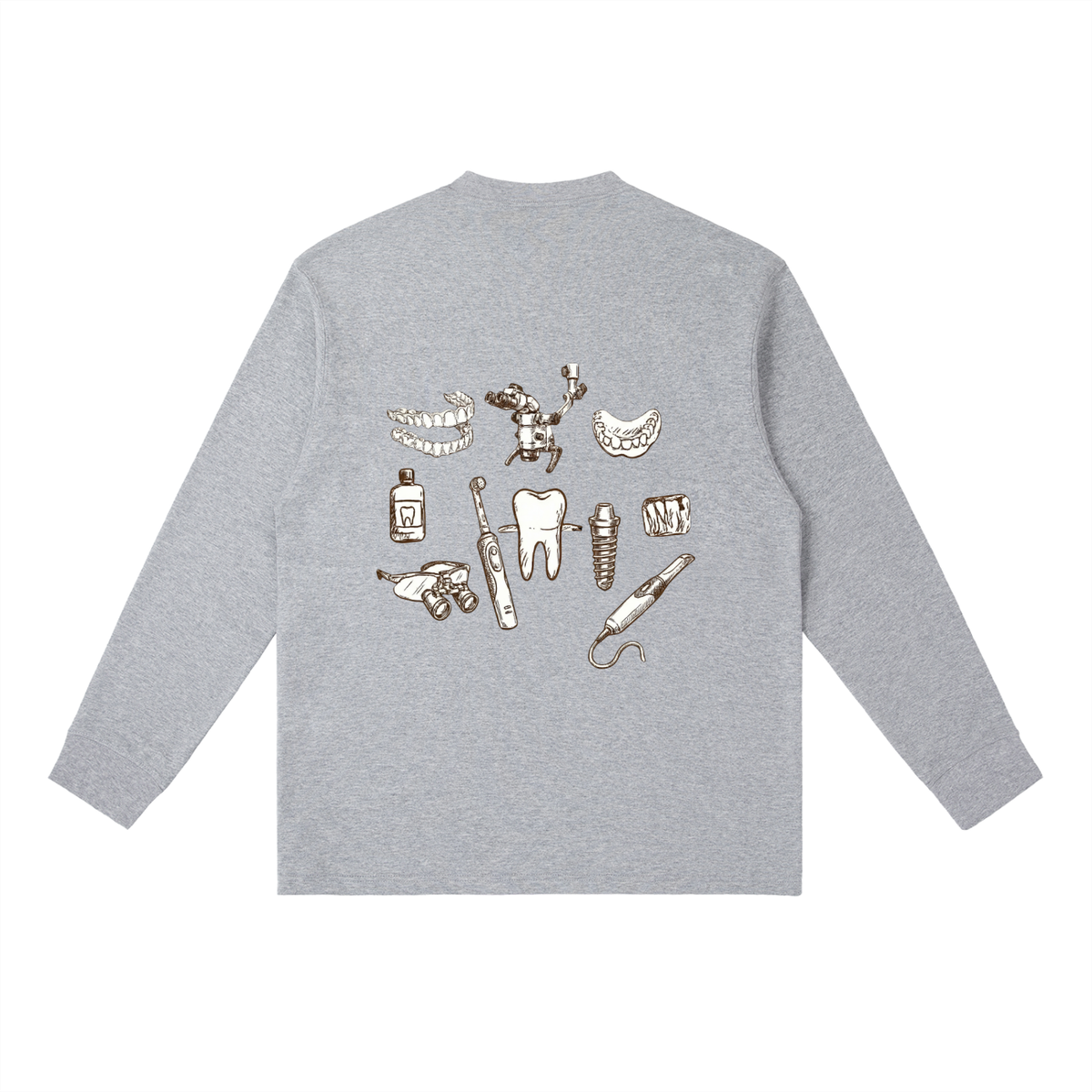 Essential Crewneck DENTAL BOSS Long-Sleeve T-Shirt
