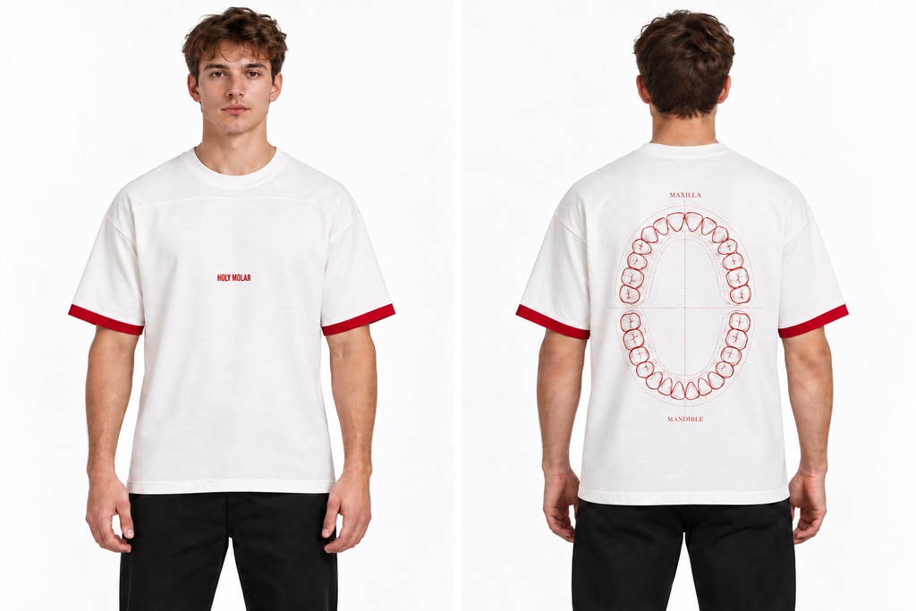 Holy Molar Dental Anatomy T-Shirt – Oversized Dental Graphic Tee