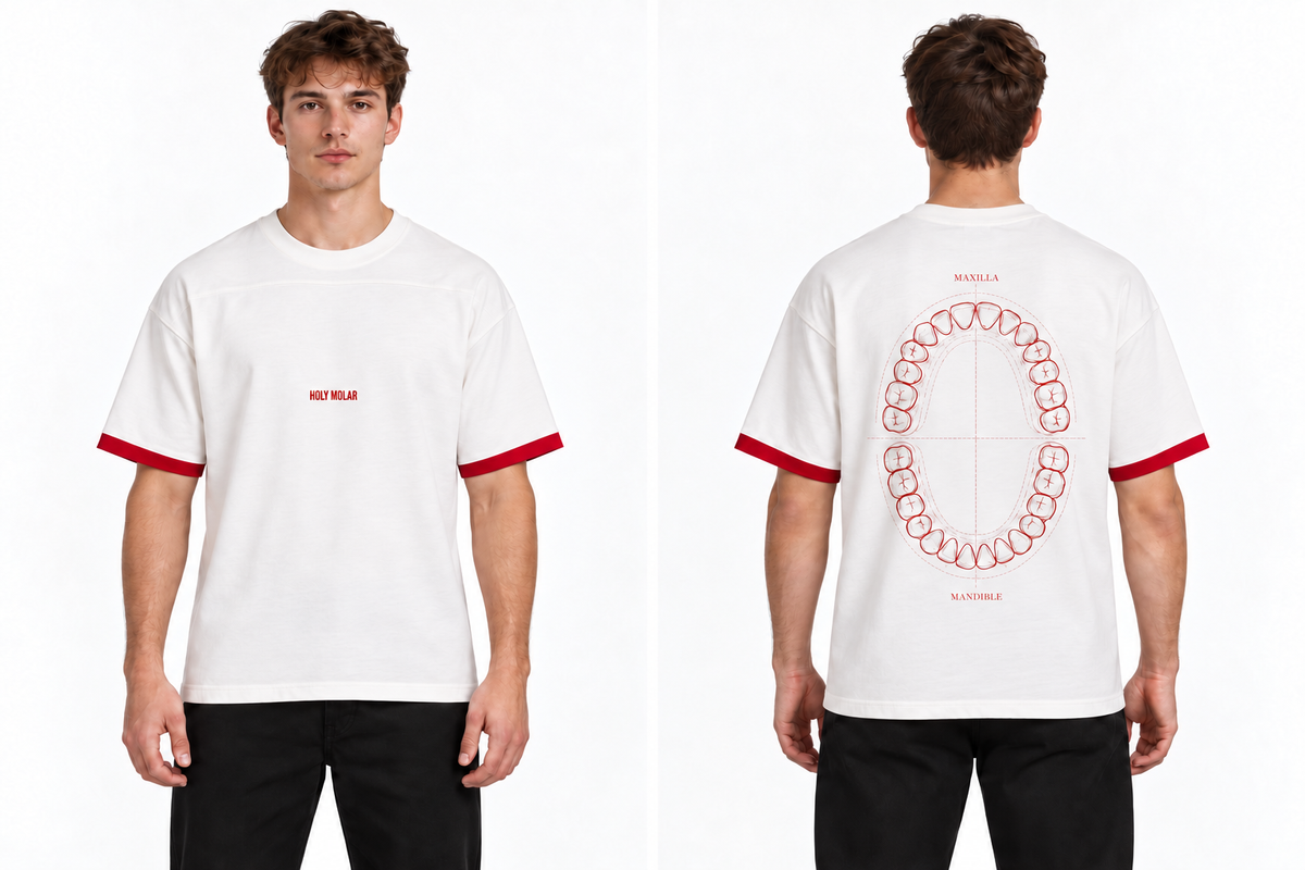 Holy Molar Dental Anatomy T-Shirt – Oversized Dental Graphic Tee