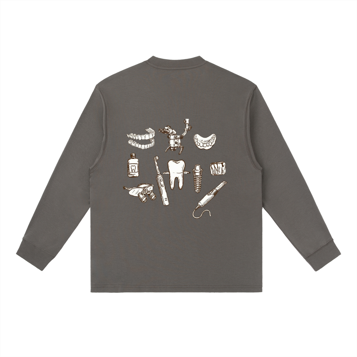 Essential Crewneck DENTAL BOSS Long-Sleeve T-Shirt